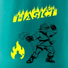 Hasič stojící - nápis hasiči - Velký nápis  na zádech