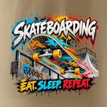 Skateboard ve street stylu eat sleep repeat