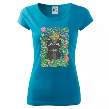 Kočka s květy malovaná