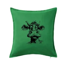 Černobílá karikatura světlá kráva hlava