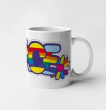 Peace nápis duhový