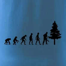 Evoluce dřevorubec - pila a strom