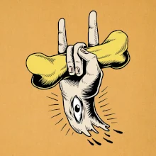 Rocková ruka kost a oko