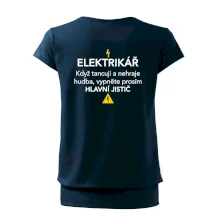 Elektrikář - hlavní jistič - Nápis na zádech