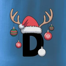 Vanoční rodinná trička - písmeno a čepice