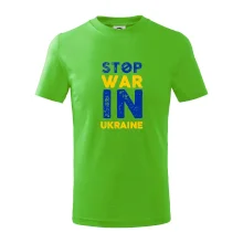 Barevný nápis Stop war in ukraine