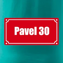 Jméno a věk - uliční cedule - červená