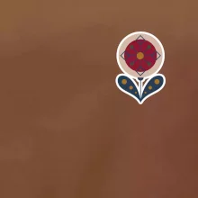 Folklor na prsu květina kulatá