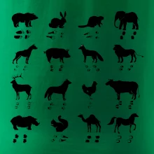 Zvířecí stopy s obrázkem zvířete - stopy zvířat