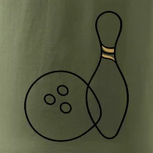 Bowling minimalistická linka s koulí a kuželkou