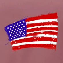 Americká vlajka ohnutá