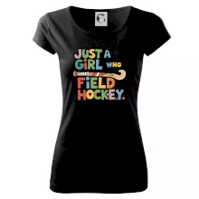 Barevný nápis Just a girl who loves field hockey