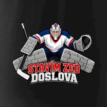Hokejový brankář staví zeď