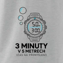 Bezpečnostní zastávka 3 minuty v 5 metrech s potápěčskými hodinkami