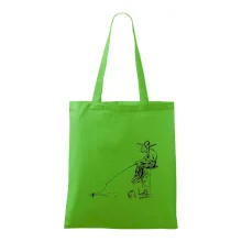 Kreslený rybář na pařezu