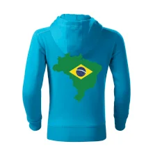 Brazílie vlajka v mapě