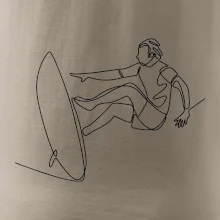 Surfař na vlně jedním tahem