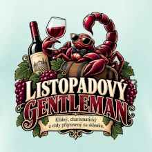 Listopadový gentleman se sklenkou červeného vína