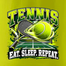 Tenisová raketa a míček eat sleep repeat