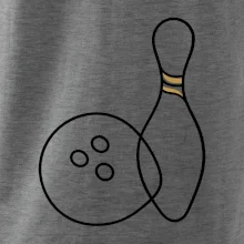 Bowling minimalistická linka s koulí a kuželkou