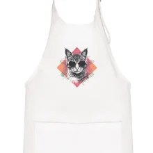 Kočka umělkyně s brýlemi