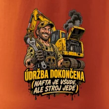 Údržba bagru dokončena nafta je všude