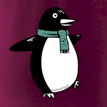 Tučňák se zelenou šálou