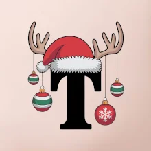 Vanoční rodinná trička - písmeno a čepice