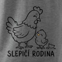 Slepičí rodina s kuřátkem