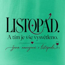 Listopad a tím je vše vysvětleno typografie s vínem