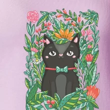 Kočka s květy malovaná