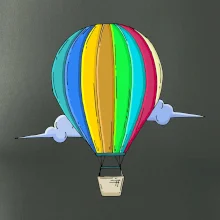 Horkovzdušný balon v oblacích