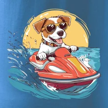 Jack russell teriér na vodním skútru