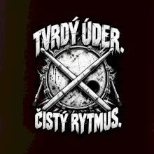 Tvrdý úder čistý rytmus - černobílé zkřížené paličky