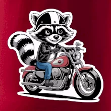 Mýval na motorce kreslený