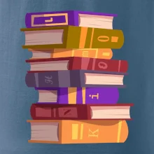 Knihomol stojící knihy