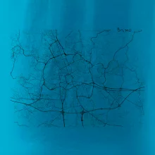 Černobílá mapa Brno