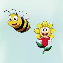 Parové triko - Včela a květina