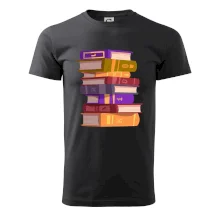 Knihomol stojící knihy