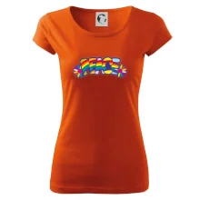 Peace nápis duhový