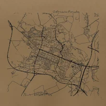 Mapy měst černobílé Ostrava Poruba