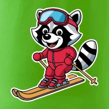 Mýval na lyžích - kreslený