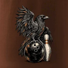 Bowling havran s koulí a kuželkou