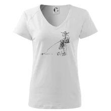 Kreslený rybář na pařezu