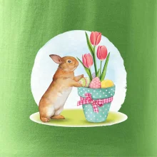 Velikonoční zajíček tulipány