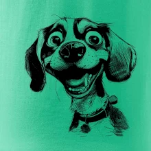 Černobílá karikatura bígl