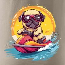 Mops na vodním skútru