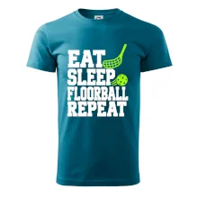 Eat Sleep Floorball Repeat - zelená hokejka