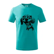 Černobílá karikatura bígl