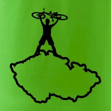 Mapa ČR - cyklista na prsou